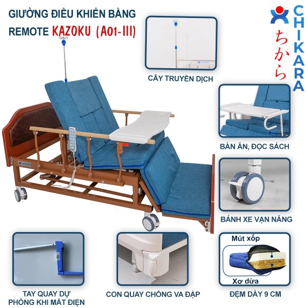 Giường bệnh nhân đa năng điều khiển điện A01-III