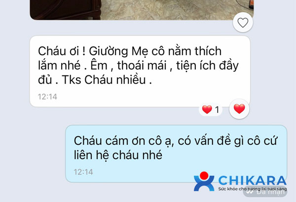 Khách hàng tại Hoàng Mai phản hồi khi sử dụng giường y tế Chikara