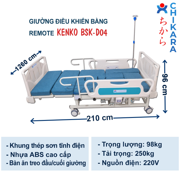 Thông số giường bệnh nhân đa năng BSK-D04